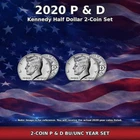 2020 P&D Kennedy Half Dollar 2-Coin Set BU Uncirculated US Mint 50C