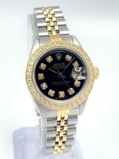 Rolex Datejust 26mm 6917 Black Diamond Dial Diamond Bezel Jubilee Box