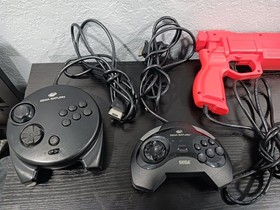 Sega Saturn Console MK-80000 Bundle OEM 3D Analog Control Pad Light Gun Myst CIB