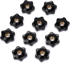 Mozeat Lens 10 Pack 6 Star Knobs 1/4 Inch 20 Female Threaded 1/4“-20, Black 