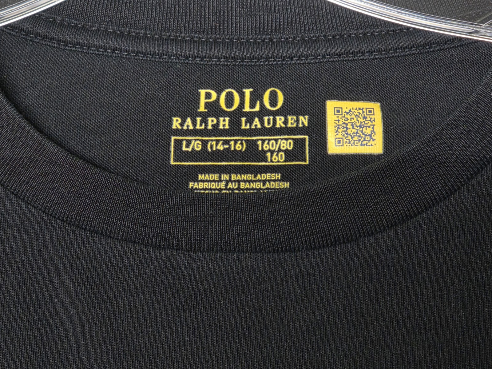 Polo Ralph Lauren T Shirt Nera Teen L G (14 16) Rosso Pony Logo Manica Corta