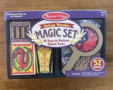 MELISSA  DOUG NIBDeluxe Wooden MAGIC SET with 10 Easy to Perform Classic Tricks