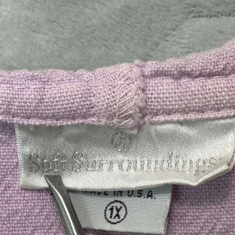 Pullover con capucha Soft Surroundings para mujer 1X algodón lavanda boho informal acogedor Foto 3 de 4