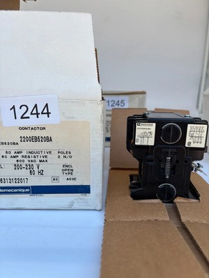 Telemecanique 2200EB520BA 2-Pole Contactor 50/60A 200-230V Coil Per box