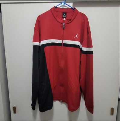 Air Jordan Red/Black /white Front Zippered Warn Up Sweater