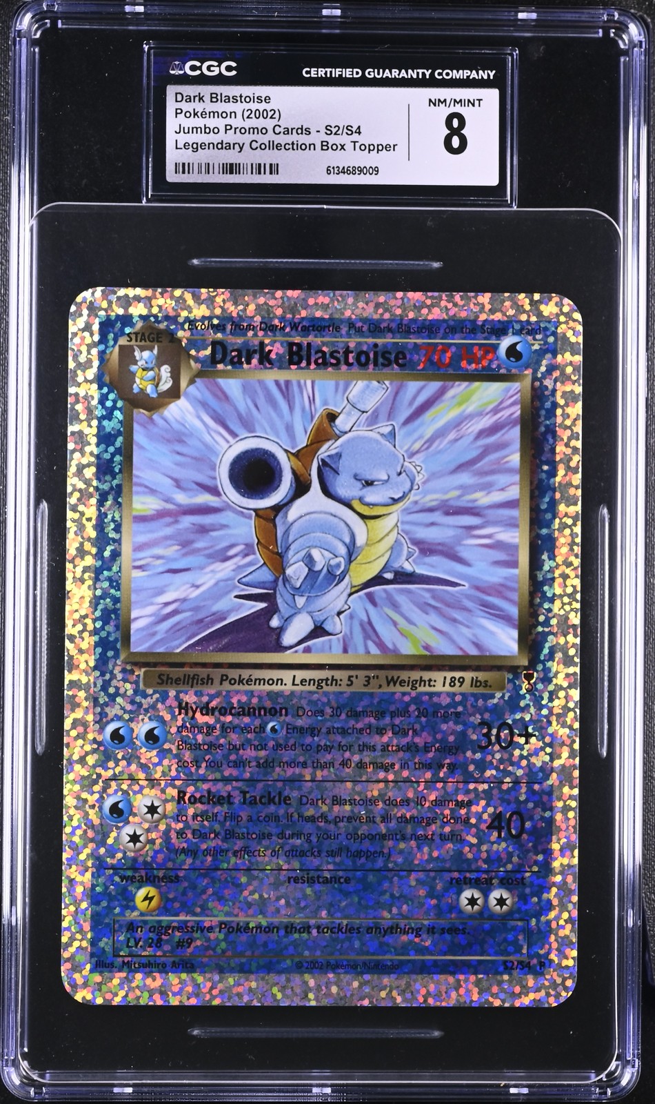 CGC 8 Dark Blastoise S2/S4 Jumbo Legendary Collection Box Topper Pokemon Card