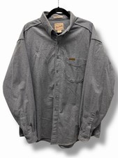 Vintage Woolrich Sportsman Chamois Shirt Gray Button Up USA Made Mens XL