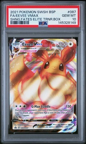 2021 POKEMON SWSH SHINING FATES ELITE TRAINER BOX FULL ART/EEVEE VMAX PSA 10