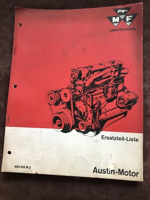 Massey Ferguson Ersatzteilliste Austin Motor für MähdrescherMF 685s 726 780 1963