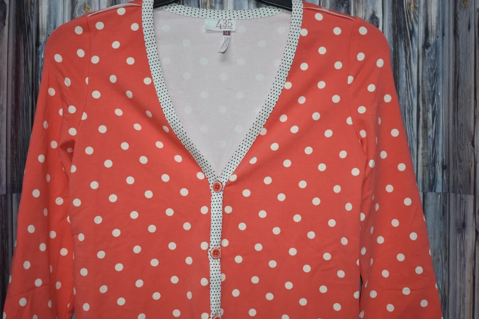 Cardigã Matilda Jane 435 Hang Time coral bolinhas terry francês meninas tamanho 14 em excelente estado usado - Imagem 2 de 4