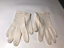Vtg Off White Ladies Dress Gloves S/M With Cut Outs No Markings