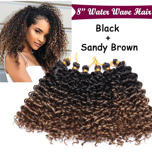 8"-28" Ombre Bundle Deep Wave Braid Hair Extensions Water Weave Crochet Braids - Picture 51 of 54