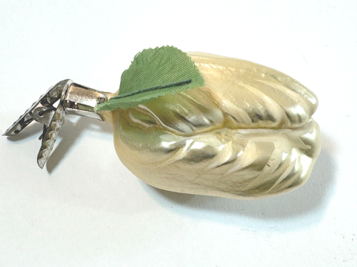 Vintage Off-White Tulip Flower Glass Clip On Ornament 6 of 10 Holiday Christmas - Picture 2 of 4