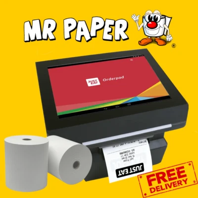 MR PAPER Just Eat OrderPad 80mm x 70mm Thermal Paper Rolls (Box of 20 Rolls)