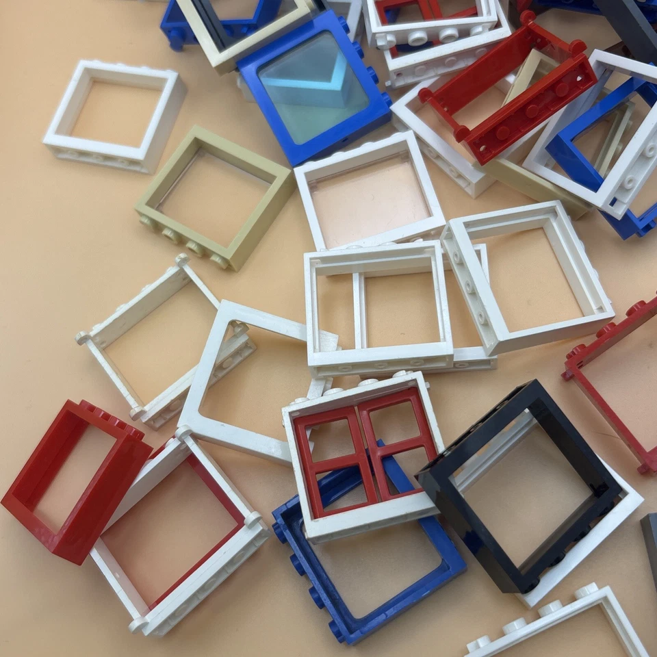 Lego Window 1x4x3 with shutter tabs part 3853 city town modular 60 pieces - Image 3 of 4