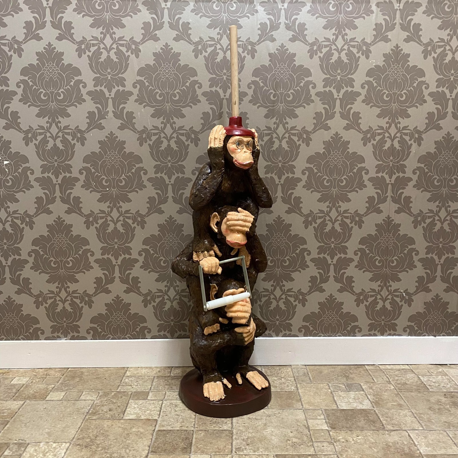 Portarollos de Inodoro Mono 82cm Novedad Divertido