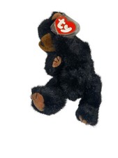 RETIRED TY BEANIE BABY TY ATTIC TREASURES~IVAN THE BLACK TEDDY BEAR 8" JOINTED