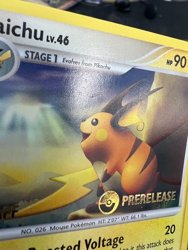 Pokemon Raichu 27/99 Arceus Prerelease STAFF Promo Near Mint!! - Picture 11 of 11
