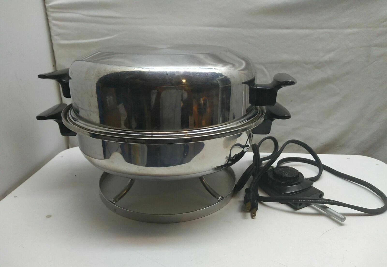 Townecraft Chef's Ware 11" Electric Skillet Liquid Core Stainless Frying Pan Lid