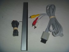 Official OEM Nintendo Wii Composite AV Cables + Wired Sensor Bar RVL-009 RVL-014