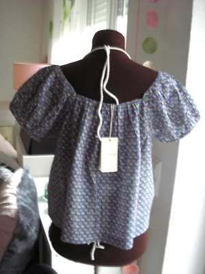 DÔEN DOEN TOP BLUSE TONYA 198,- EURO GR S NEU BLAU SO SCHÖN BAUMWOLLE