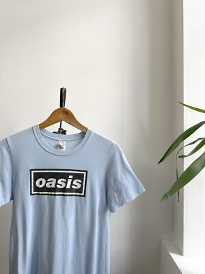 Oasis Definitely Maybe Blue Box Logo T-Shirt Men's Small | eBay