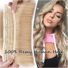 One Piece Clip In Remy 100 Human Hair Extensions Half Full Head Balayage 100gr