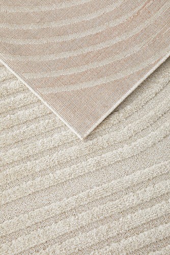 Wrenly Beige Contemporary Curves Modern Floor Rug Runner - 3 Sizes - Picture 6 of 8