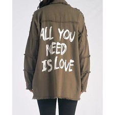 Elan The Dawn Shacket (all You Need Is Love) Jacket Women's Sz M Olive Green Nwt