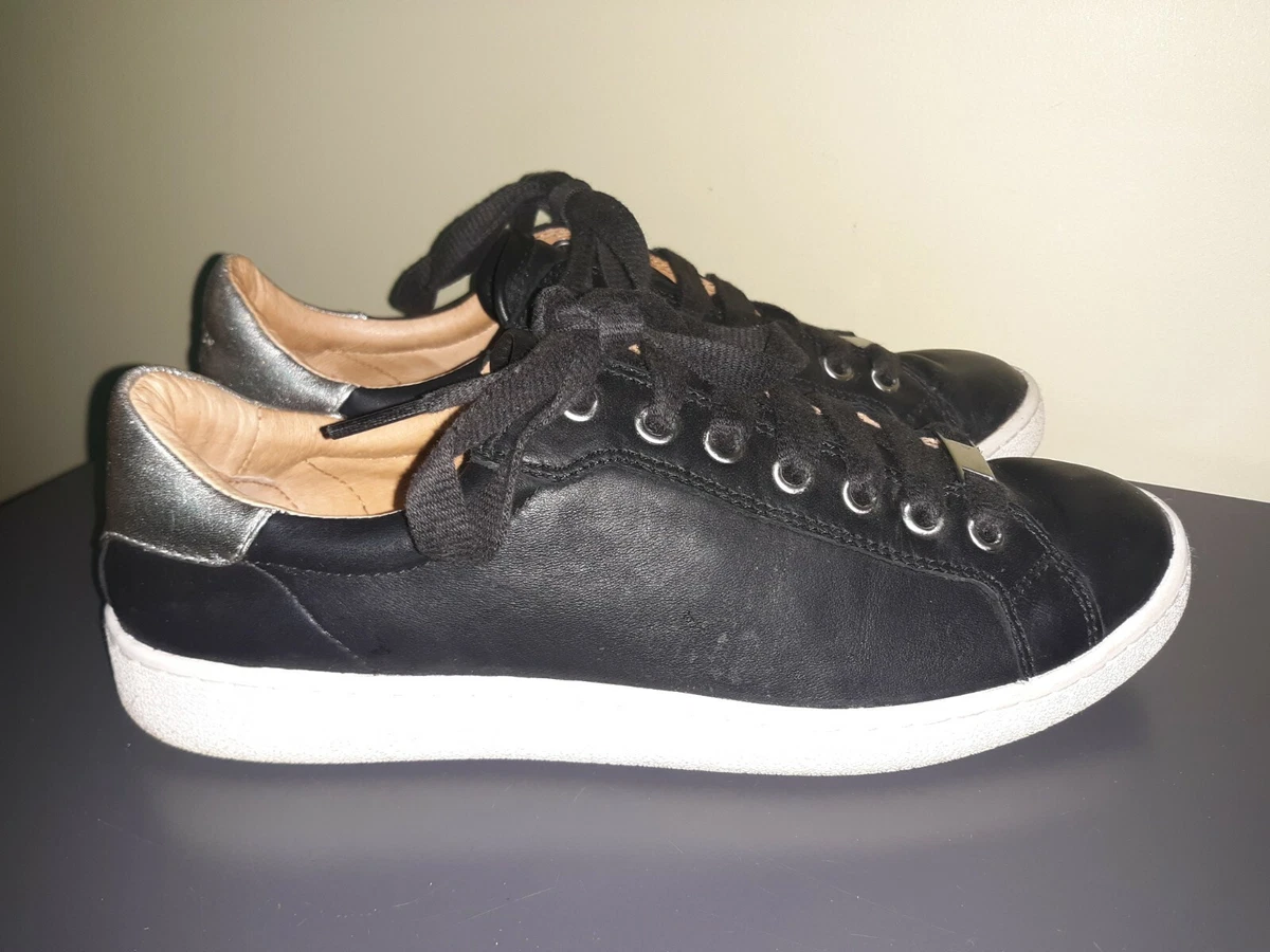 Ugg Milo Shoe Womens 9 Black Leather Lace Up Sneakers 1019107 eBay