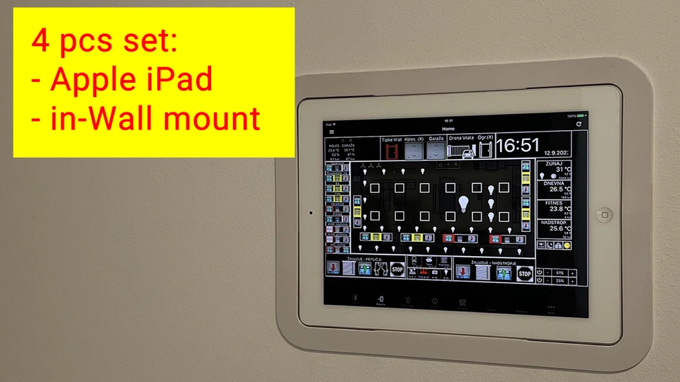 4 pcs - iPad + in-Wall mount (Automation, Surveillance, Alarm,...) Wall dock - Bild 1 von 4