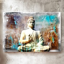 Leinwand Bild Buddha Bunt Abstrakt Wanddeko Gemälde Wandbilder Wohnzimmer 3356A