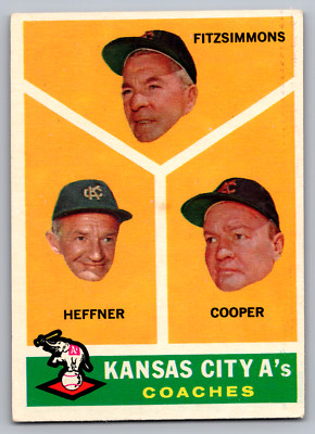 1960 TOPPS #462 WALKER COOPER/FRED FITZSIMMONS/DON HEFFNER A'S