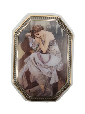 Goebel Artis Orbis Mucha  Night's Rest'' Porcelain Trinket Box Art Nouveau