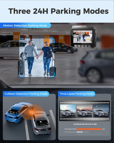 AZDOME 2 Lens 4K+1080P WiFi6 GPS ADAS Dash Cam Front Rear Car Camera Free 64G TF - Picture 7 of 10
