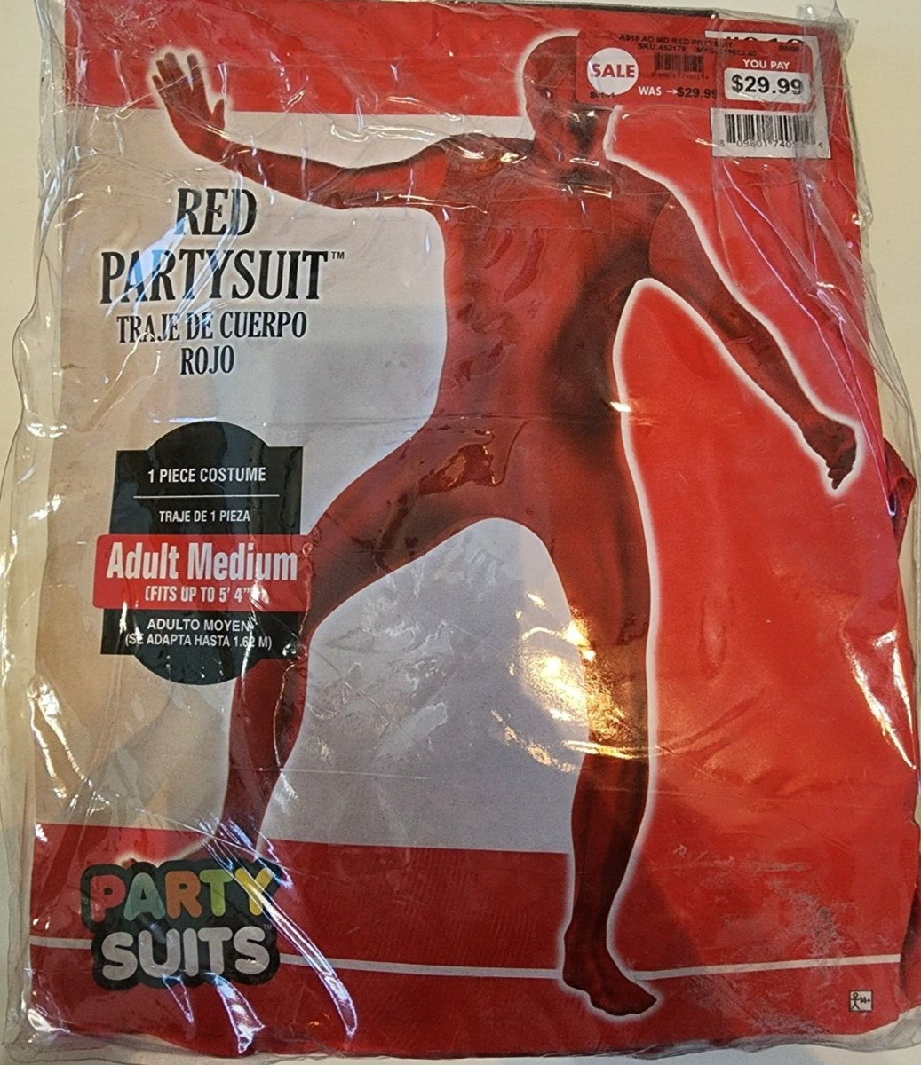 ドリームキャスト Party Suits adult 1 piece red party suit stretch hood costume M
