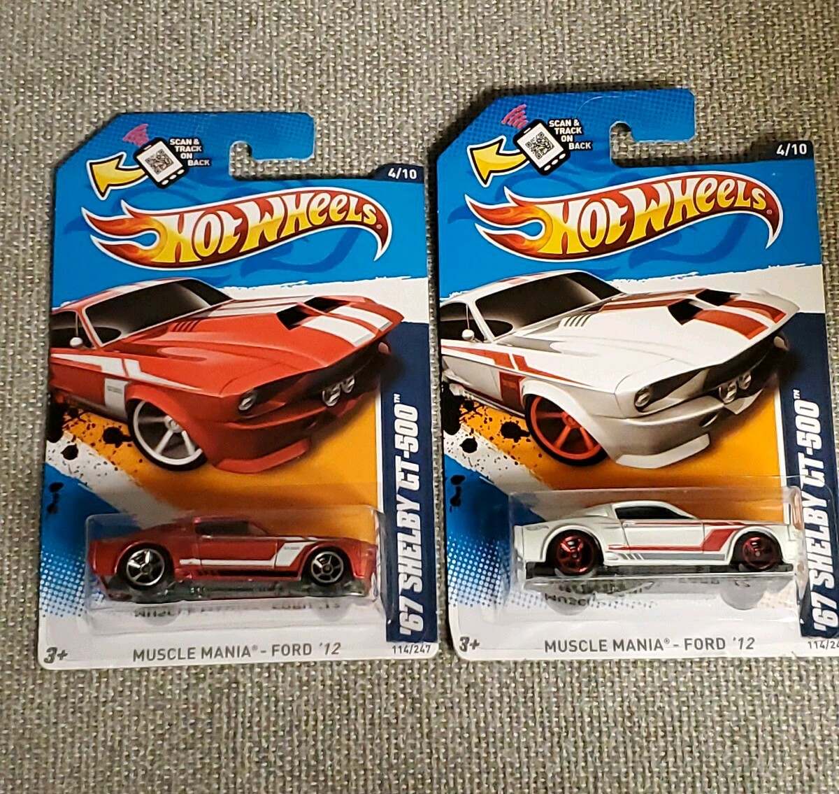 lot of 2 HOT WHEELS '67 SHELBY GT-500 White and Red MOC | eBay