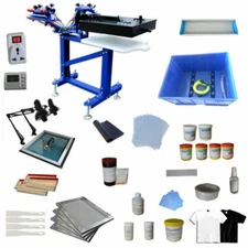Hot 3 Color 1 Station Silk Screen Printing Kit  Exposure Press Ink & Flash Dryer