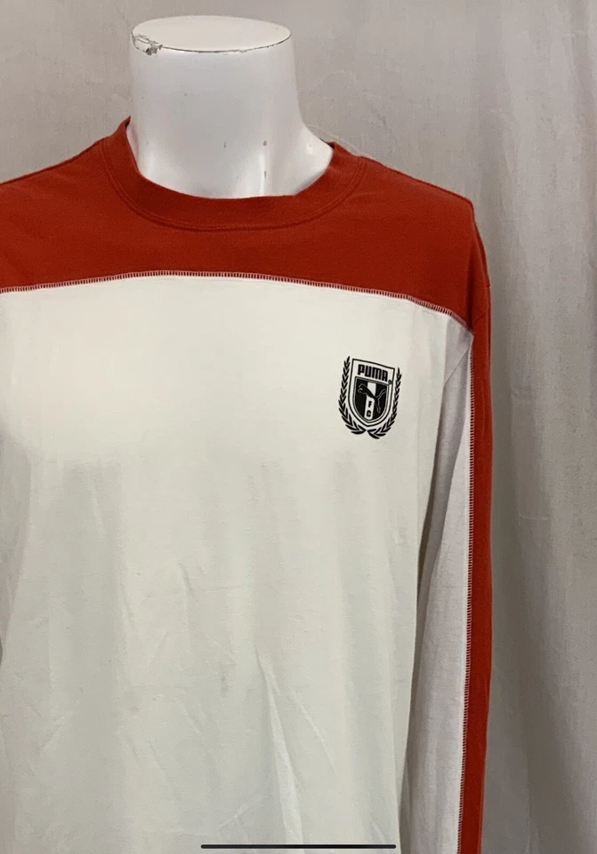 Puma футбол рубашка L белый длинным рукавом #7 ворота YGI Y1-270 - Изображение 3 из 4