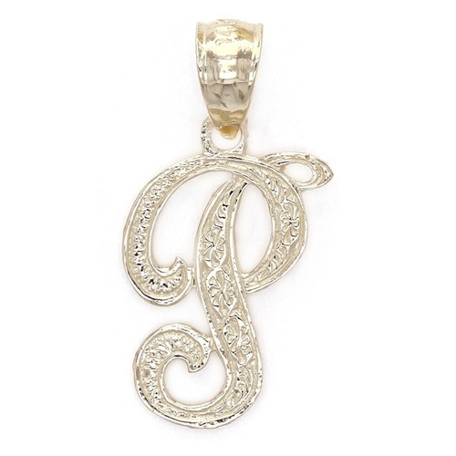 14k Yellow or White Gold Initial Letter W Alphabet A-Z Charm Pendant - Picture 100 of 164