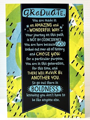 Graduation Card Religious w/ Scripture Congratulations Joyfully Yours Card NEW
