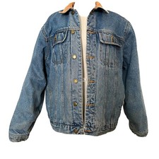 VTG 90s High Noon Sherpa Lined Trucker Style Jean Jacket