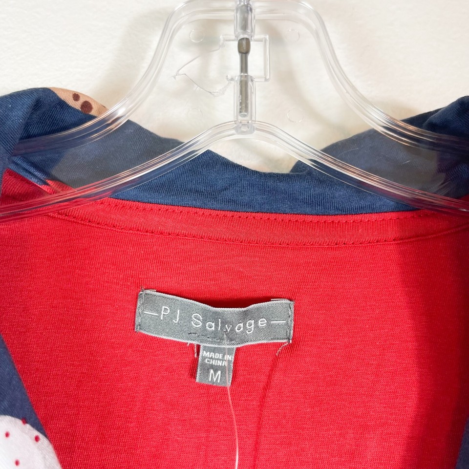 PJ Salvage NWT Women's Christmas Holiday Hot Cocoa & Cookies Top Blue