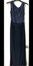 Navy sequin gown