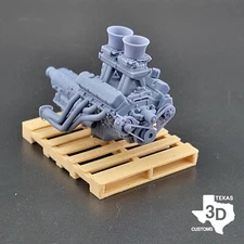 Tunnel Ram 572 BBC model engine resin 3D printed 1:24-1:8 scale