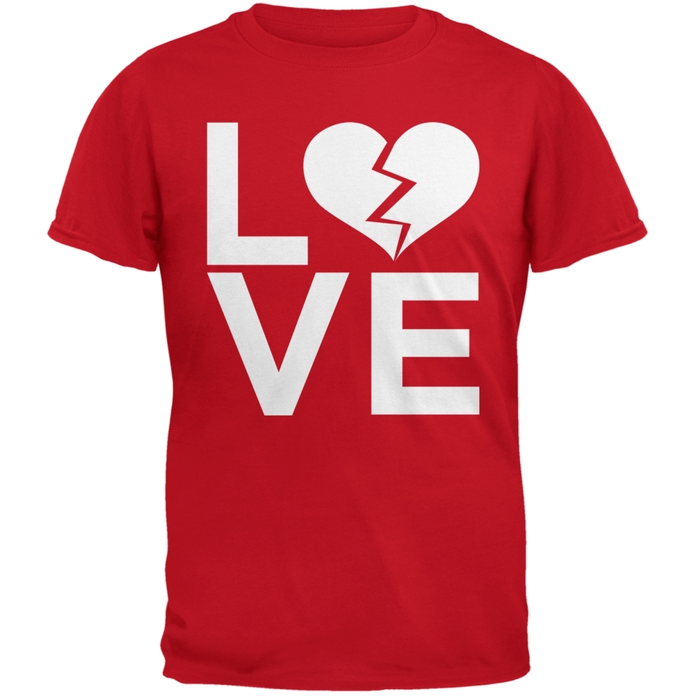 Love Broken Heart Red Adult T-Shirt | eBay