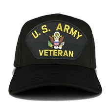 US ARMY Veteran Large Embroidered Iron on Patch Adjustable Baseball Cap
