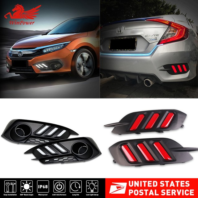 LED Daytime Running light & Brake Light For 1618 Honda Civic 10th Gen