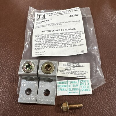 SQUARE D PKOGTA2 Equipment Grounding Lug Kit 100/200Amps 240/600VAC 43267
