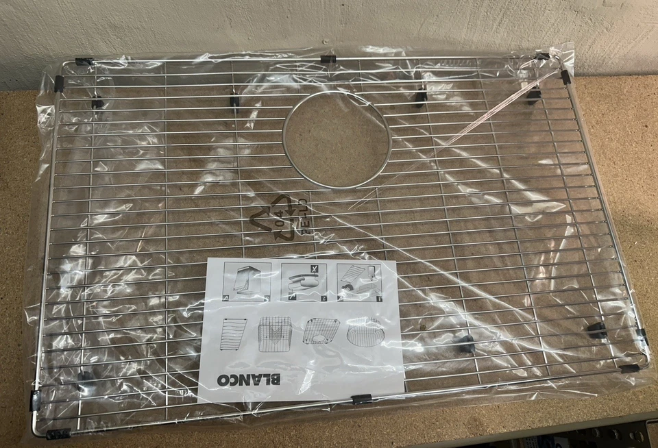 "Rejilla de fregadero de acero inoxidable Blanco 231167 cuenco único Attika rejilla de 26"" para 519594" Foto 4 de 4